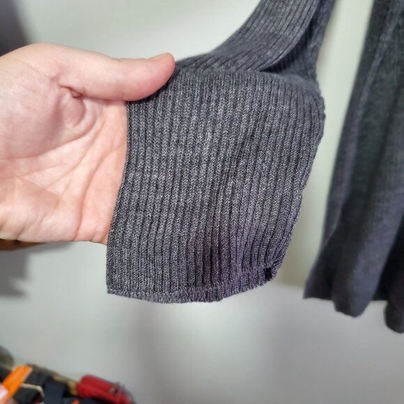 EILEEN FISHER Organic Linen Delave Crew Neck Tunic Top LS Boxy Grey Women's XL - Picture 5 of 12